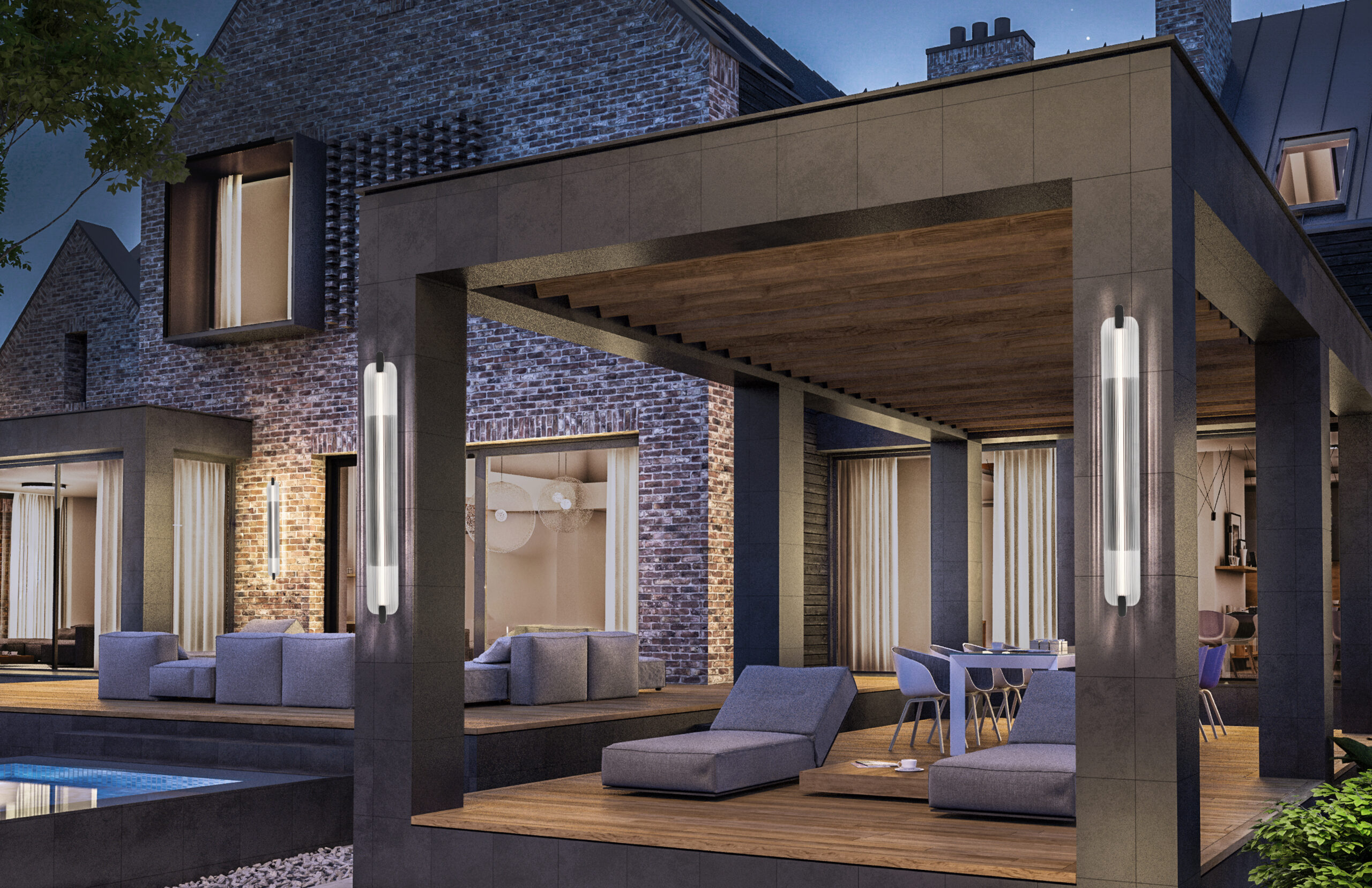 Neoness outdoor wall lighting application