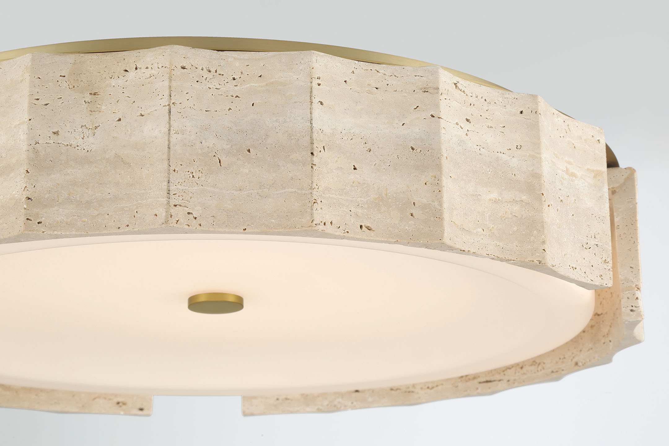 Roslington travertine flush mount hero