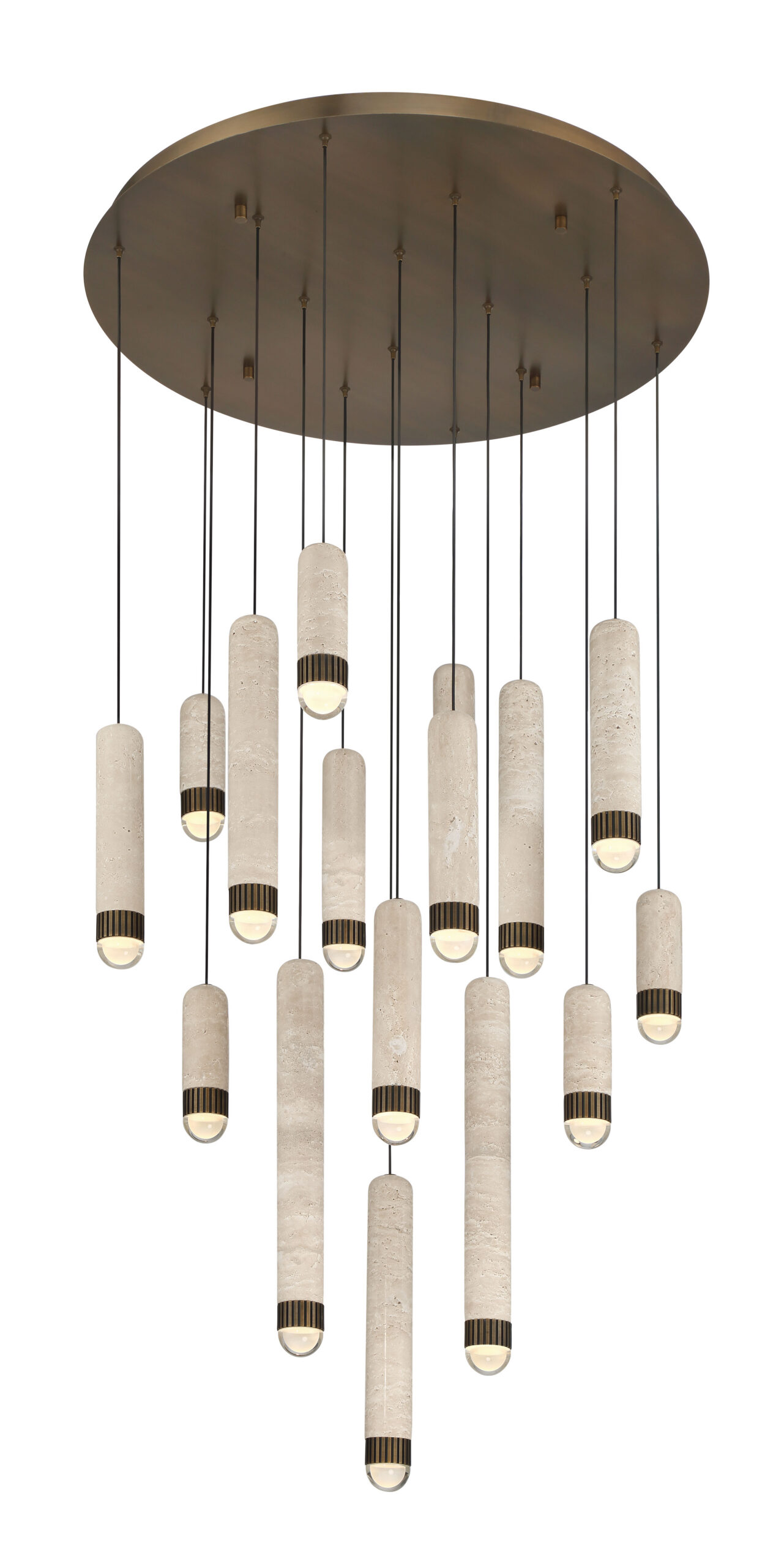 Cambre travertine chandelier hero