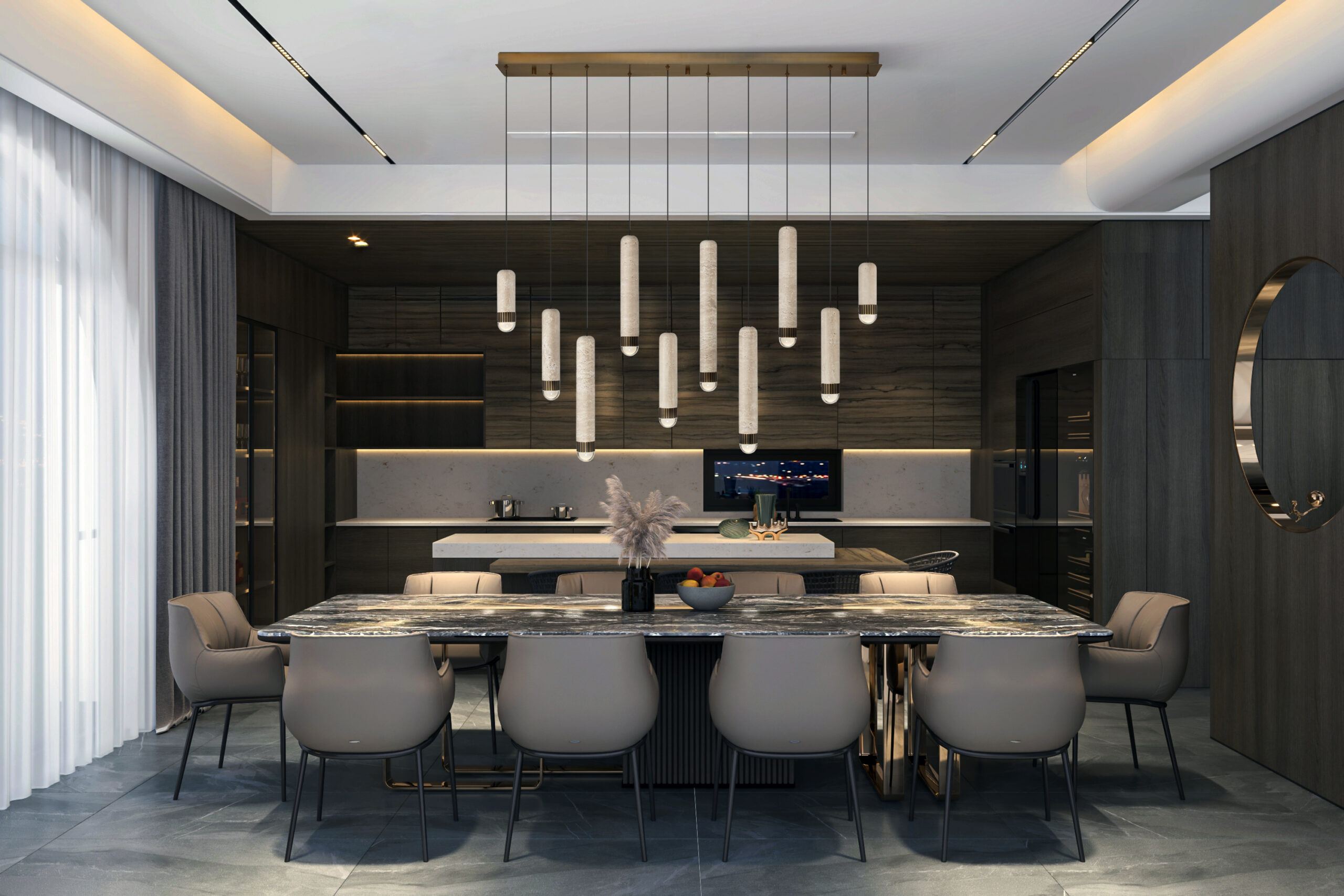 Cambre linear chandelier application