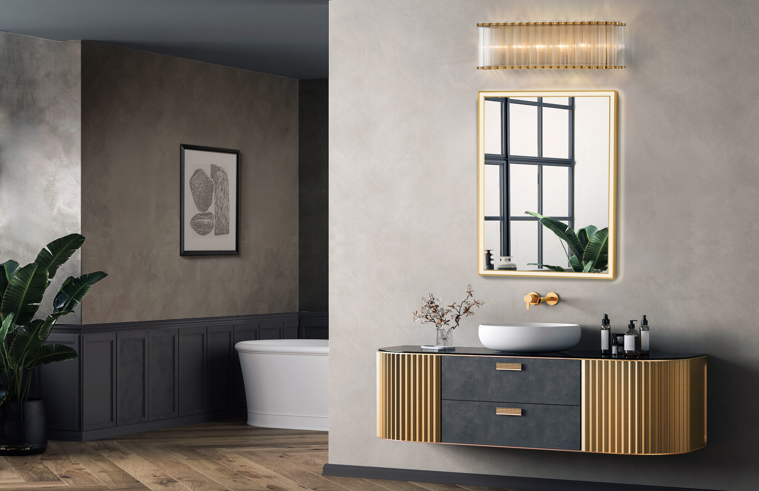 Glasbury vanity lighting application
