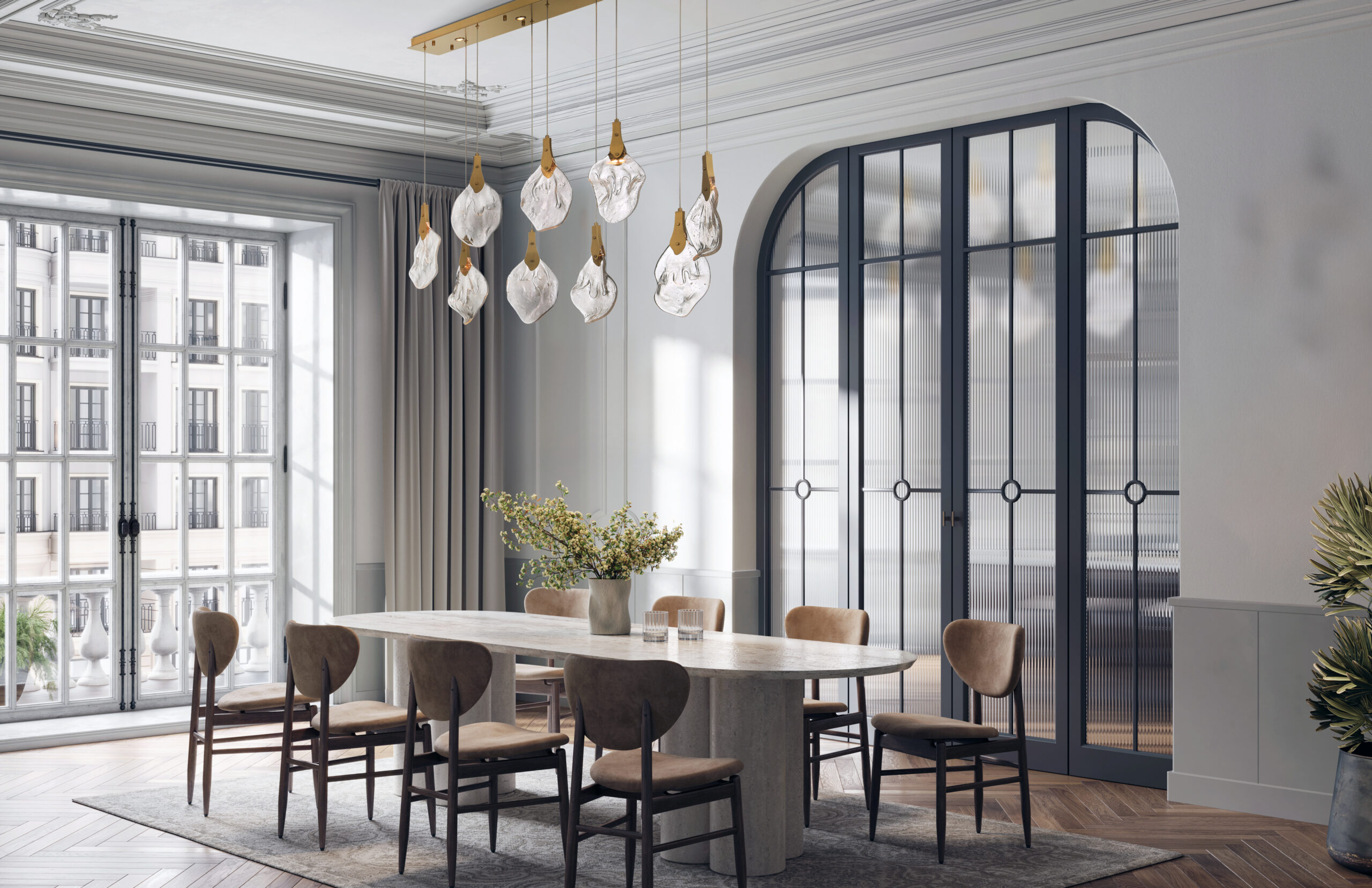 Jateo linear chandelier application