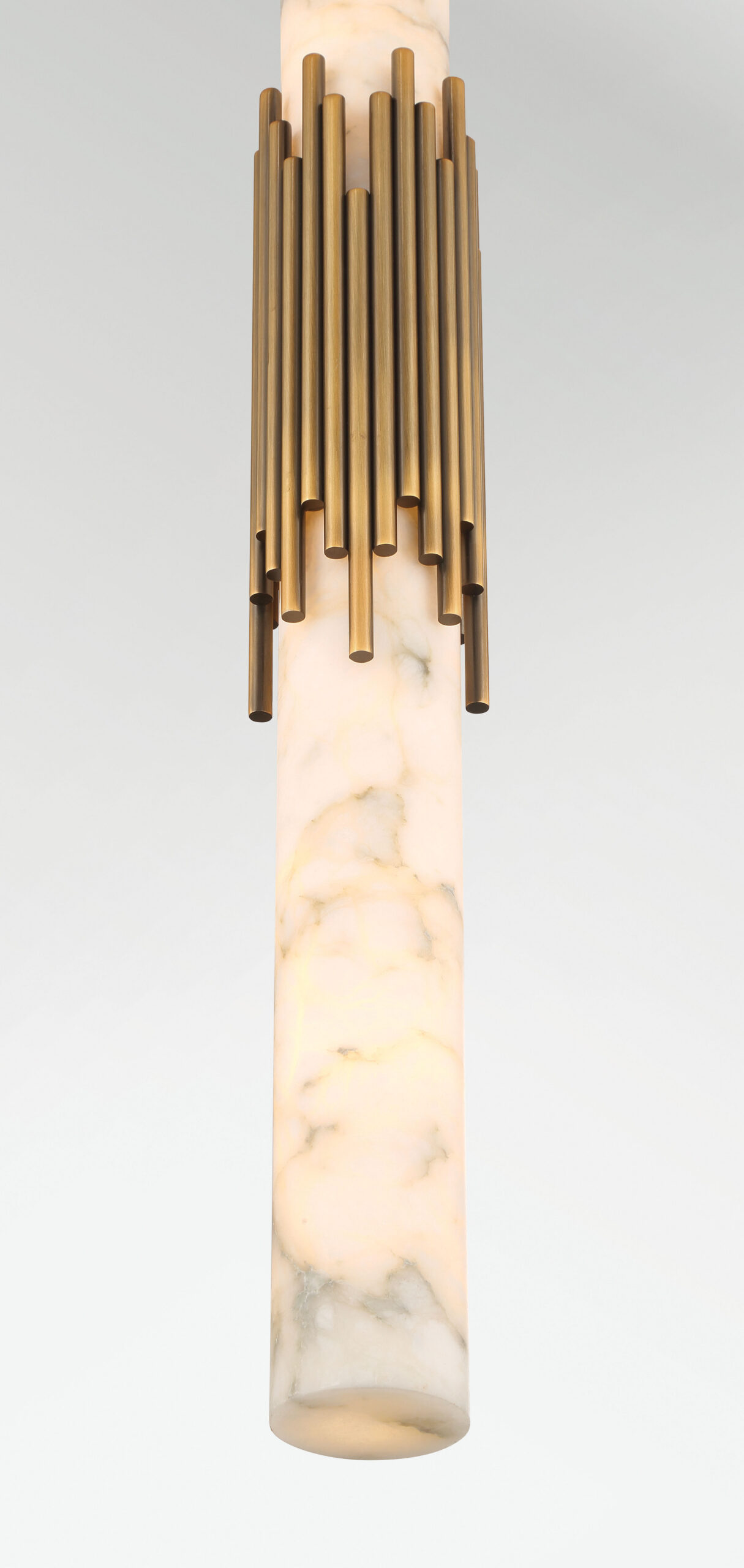 Venna Antique Brass alabaster pendant side view