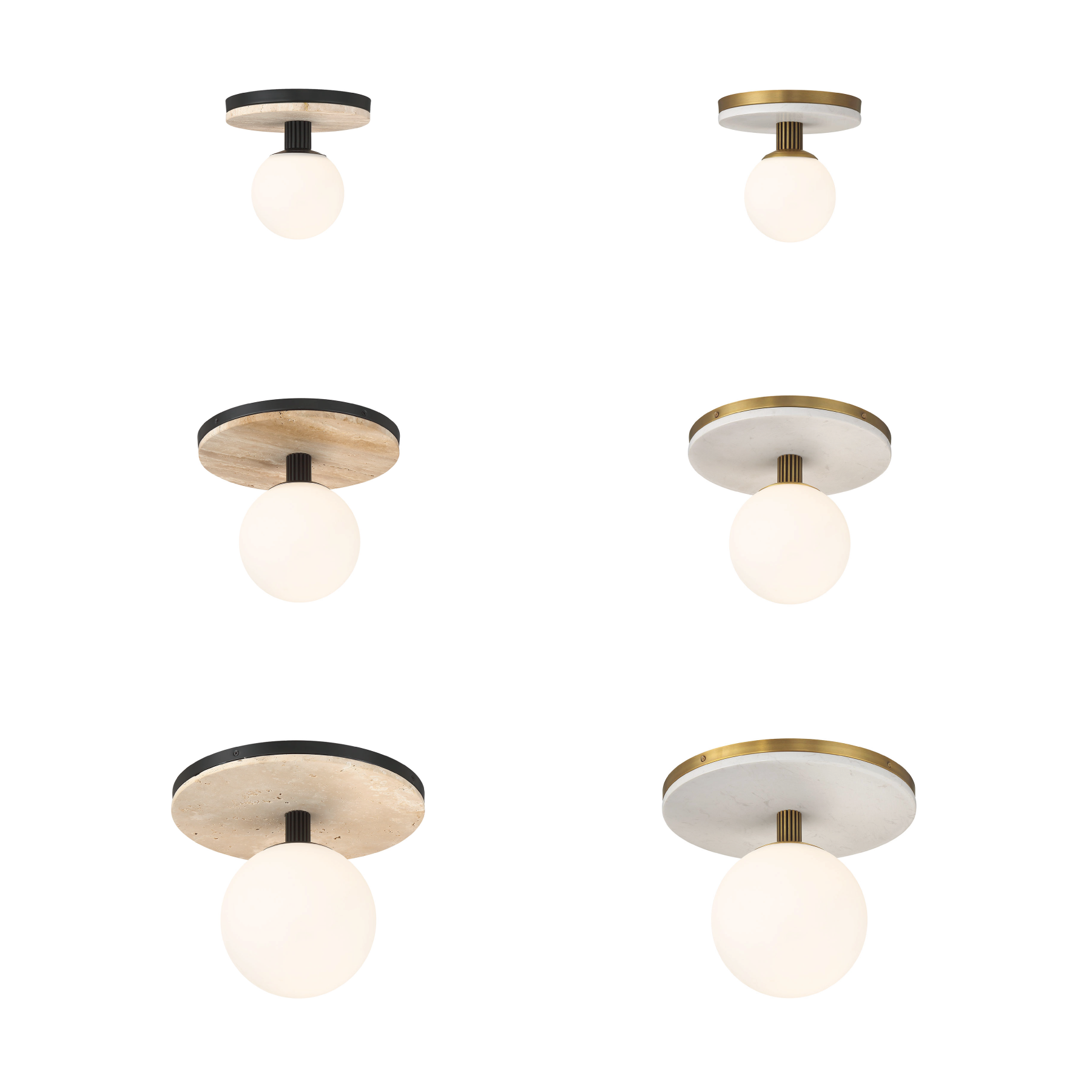 Carnagie Antique Brass semi-flush mount with opal etched glass and natural stone canopy
