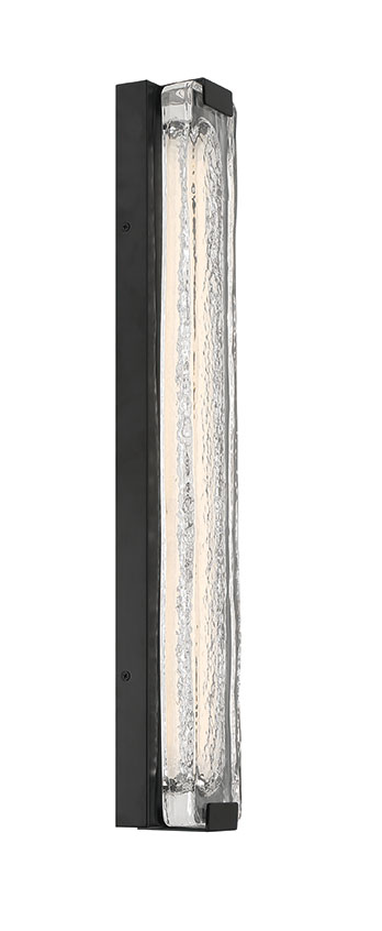 Vertical detail of Hiltic clear textured cast glass revealing ripples and natural irregularities