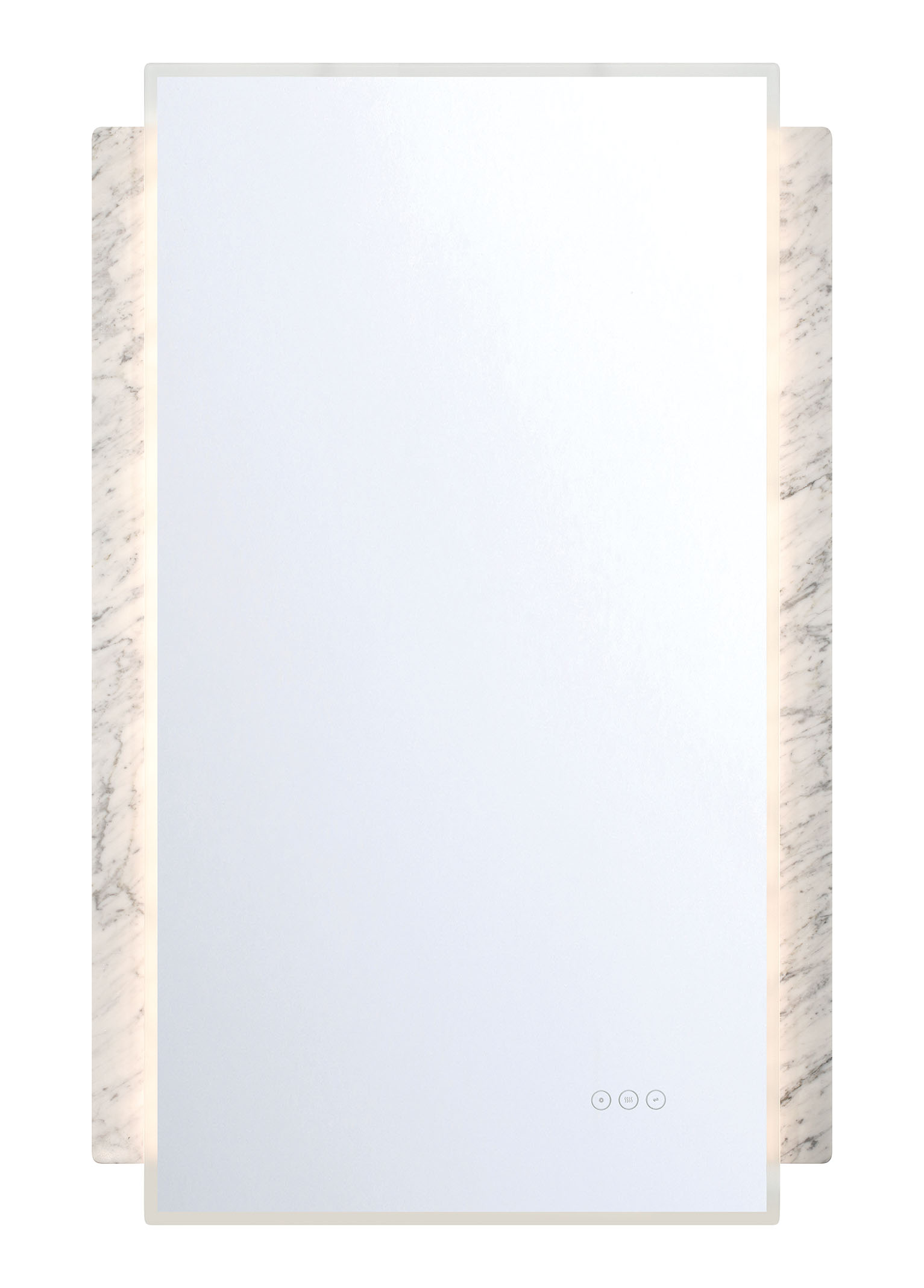 Front view of the Sadona 27 by 42-inch rectangular LED mirror in a Marble finish